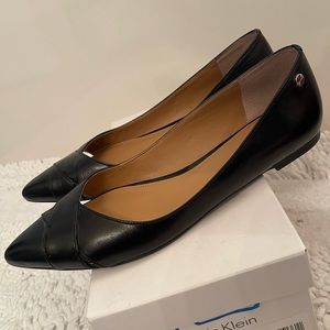 Calvin Klein flats black in box like new, worn once